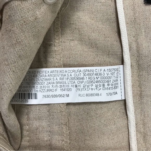 Zara Pareo Wide Leg Asymmetrical Pants Pant M Linen Blend - Picture 15 of 15